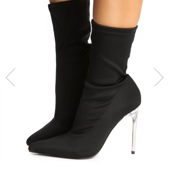 LILIANAS SHOES Size 8 Resha-2 Clear Heel Bootie - Picture 5 of 9